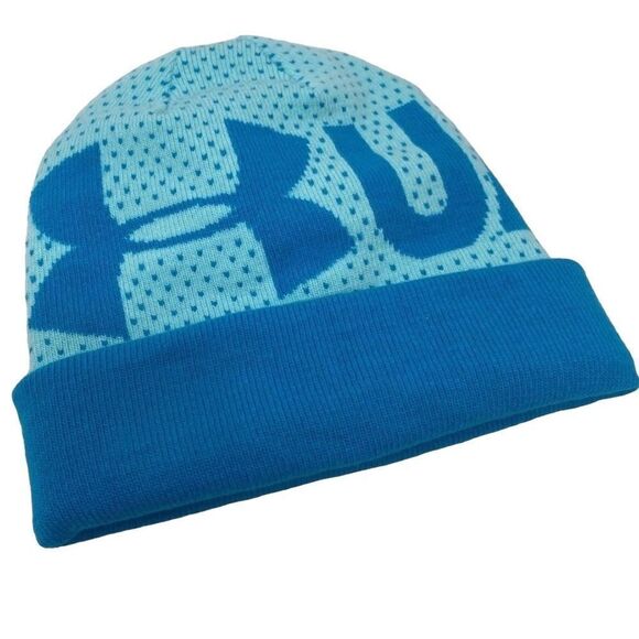 Toddler Child Turquoise Blue Under Armour Logo Beanie Turquoise - Picture 1 of 11